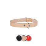 Collar Basic, Piel, S-M, 33-39 cm/16 mm, Negro
