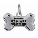 Fancy I.D. tag, rhinestones, dog shaped, 3.5 × 2.5 cm