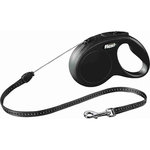 flexi New CLASSIC, cord leash, XS: 3 m, black