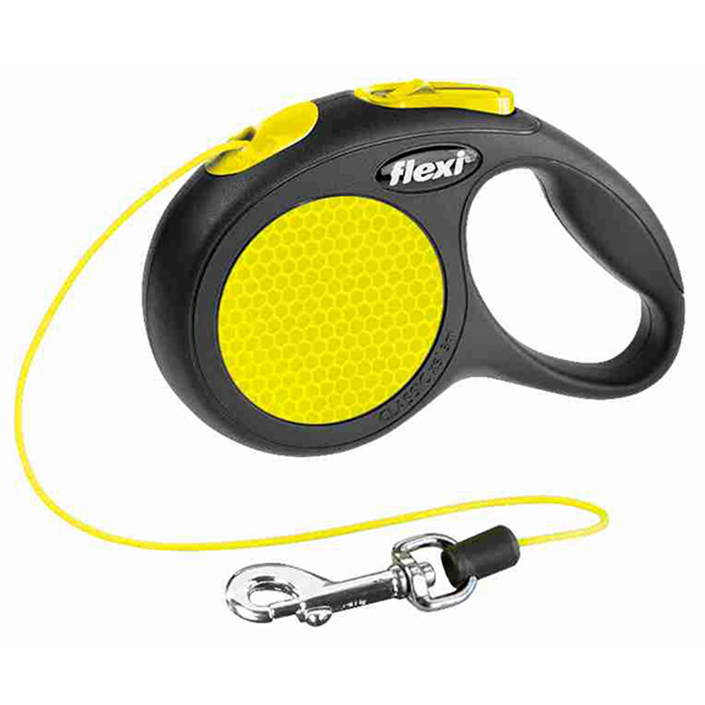 flexi New CLASSIC Neon, Cuerda enrollable, XS, 3 m, Negro-Neón