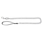 Chain leash with leather hand loop, 1.10 m/2.0 mm, black