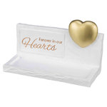 Piedra Conmemorativa Hearts, 20 × 12 × 7 cm, Blanco
