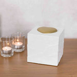 Piedra Conmemorativa Cubo Corazón, 11 × 11 × 11 cm, Blanco