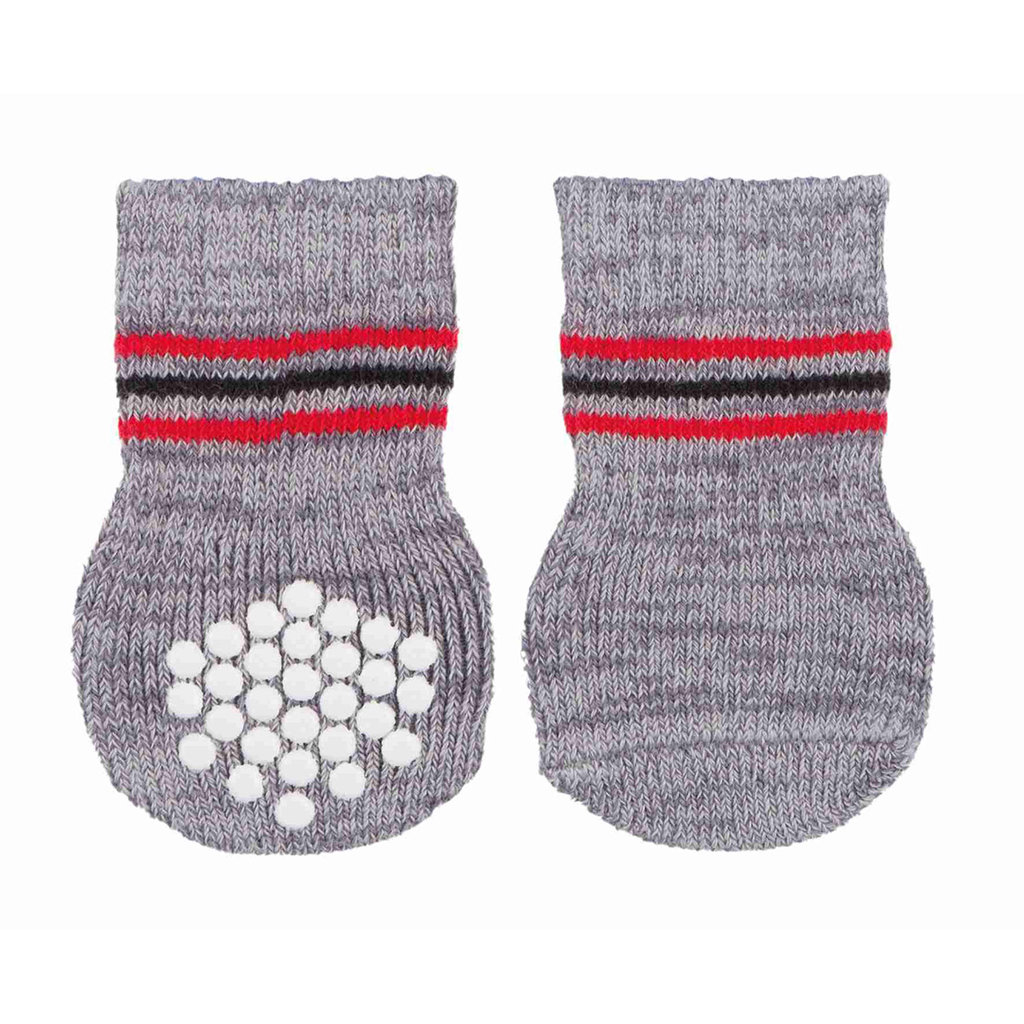 Dog socks, non-slip, XXS–XS, 2 pcs., grey