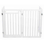 Barrier, 4-parts, with small door, 60–160 × 81 cm, white