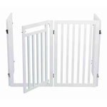 Barrier, 4-parts, with small door, 60–160 × 81 cm, white