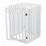 Barrier, 4-parts, with small door, 60–160 × 81 cm, white