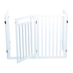 Barrier, 4-parts, with small door, 60–160 × 81 cm, white
