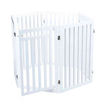 Barrier, 4-parts, with small door, 60–160 × 81 cm, white