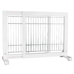 Dog barrier, wood, 65–108 × 61 cm, white