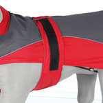 Abrigo Impermeable Lorient, XL, 70 cm, Rojo-Gris