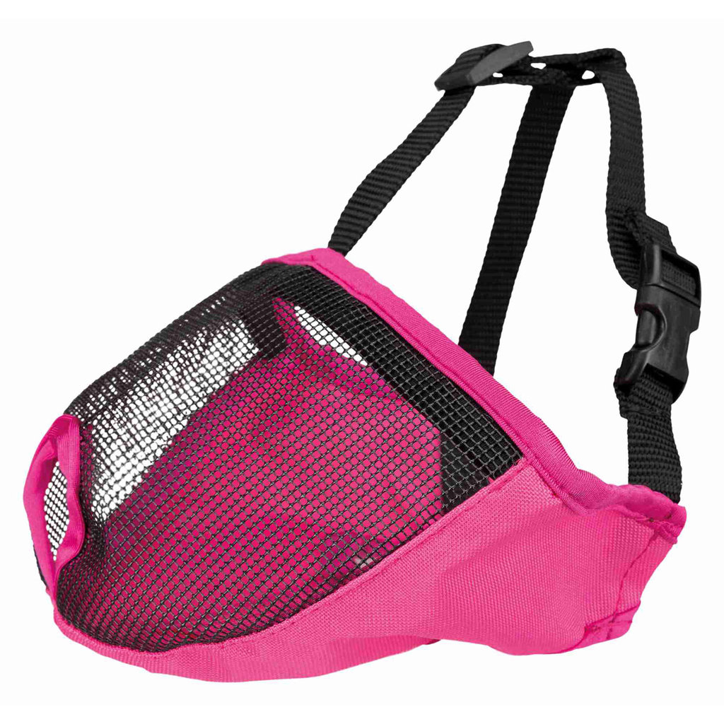 Muzzle for short-nosed breeds, polyester, XS–S: 23 cm, pink