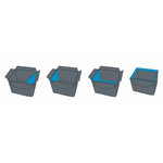 Front-box for bicycles, 38 × 25 × 25 cm, black/grey