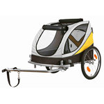 Bicycle trailer, M: 63 × 68 × 75/128 cm, grey/black/yellow