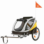 Bicycle trailer, M: 63 × 68 × 75/128 cm, grey/black/yellow