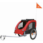 Tráiler Bicicleta, M, 63 × 68 × 75/137 cm, Rojo-Negro
