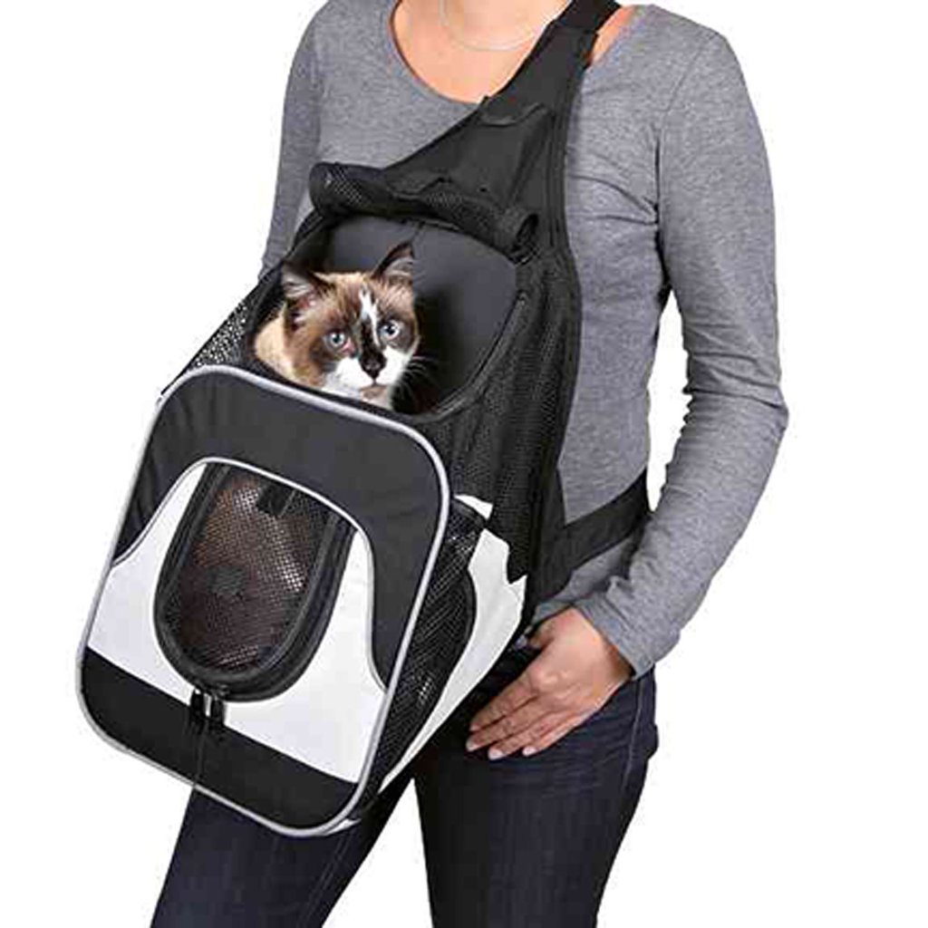 Savina front carrier, 30 × 33 × 26 cm, black/grey