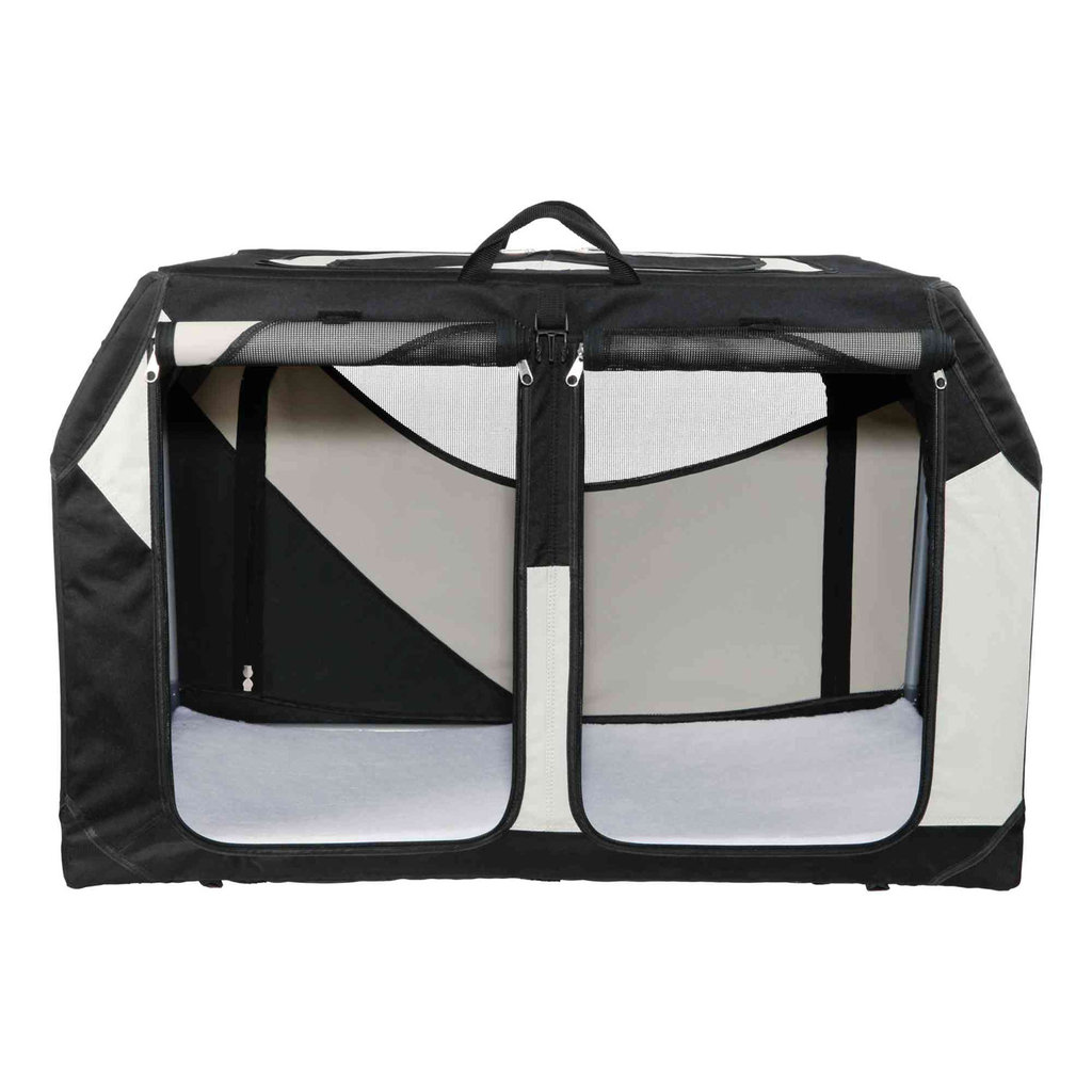 Vario Double Mobile kennel, S: 91 × 60 × 61/57 cm, black/grey