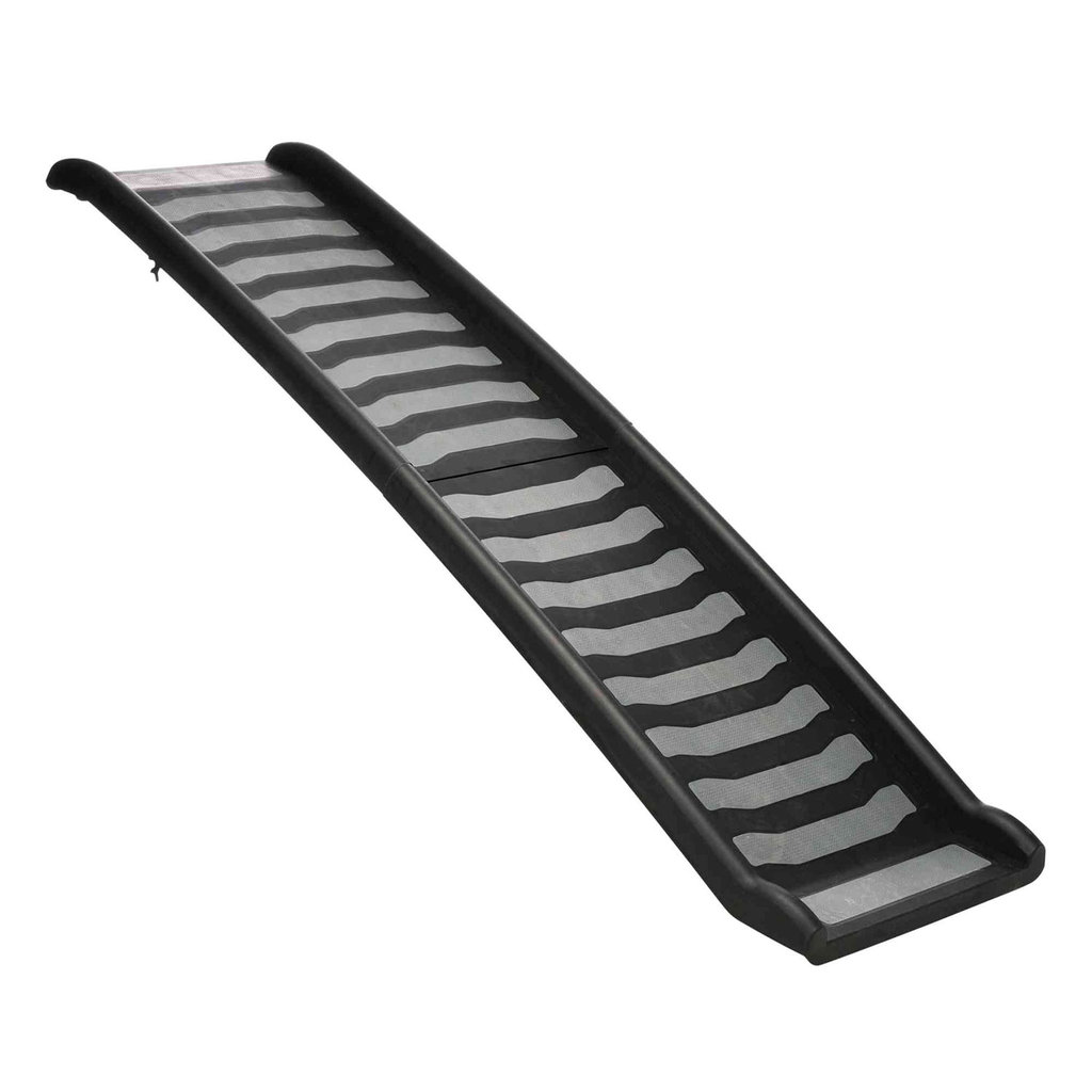 Pet ramp, plastic, 39 × 160 cm, black/grey