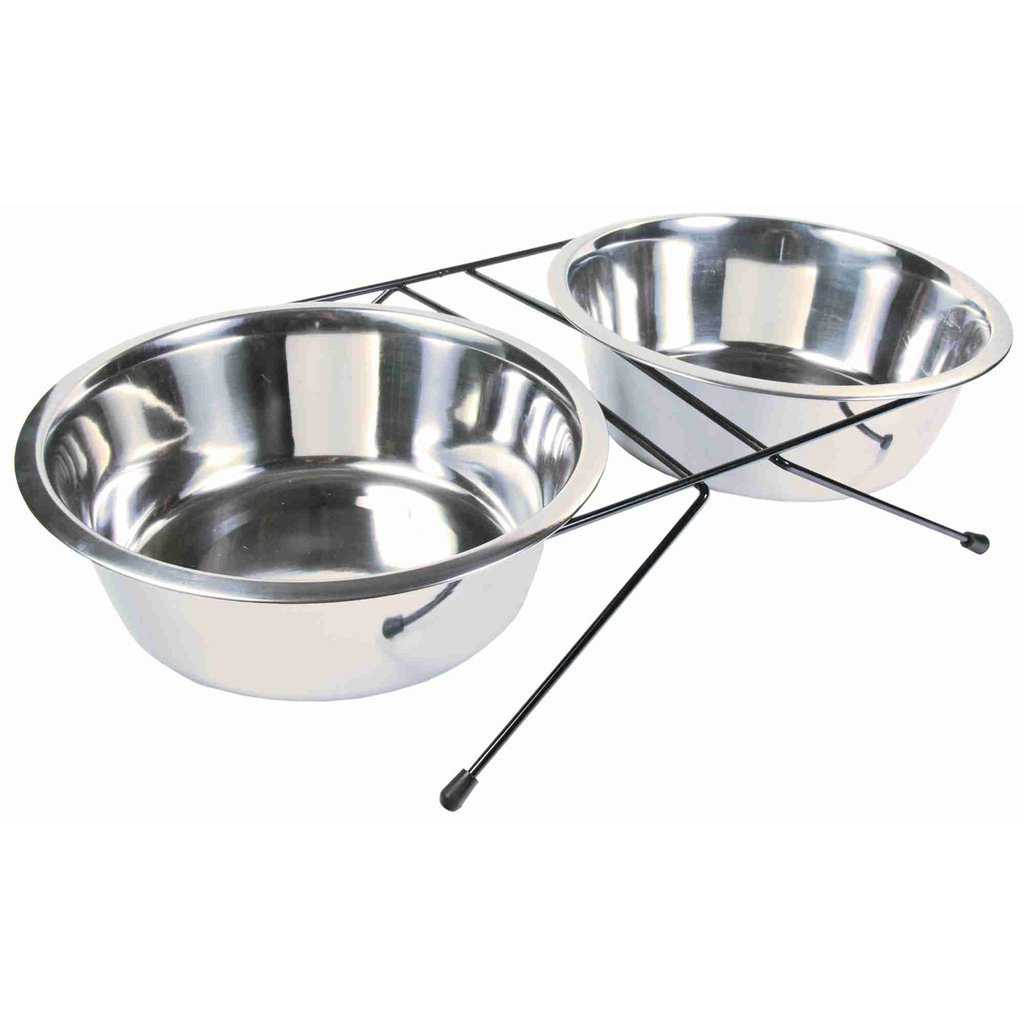 Set Comederos Acero Inox, 2 x 2.8 l, ø25 cm