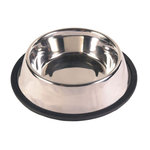 Comedero Acero Inox, Anillo Caucho, 2.7 l, ø32 cm