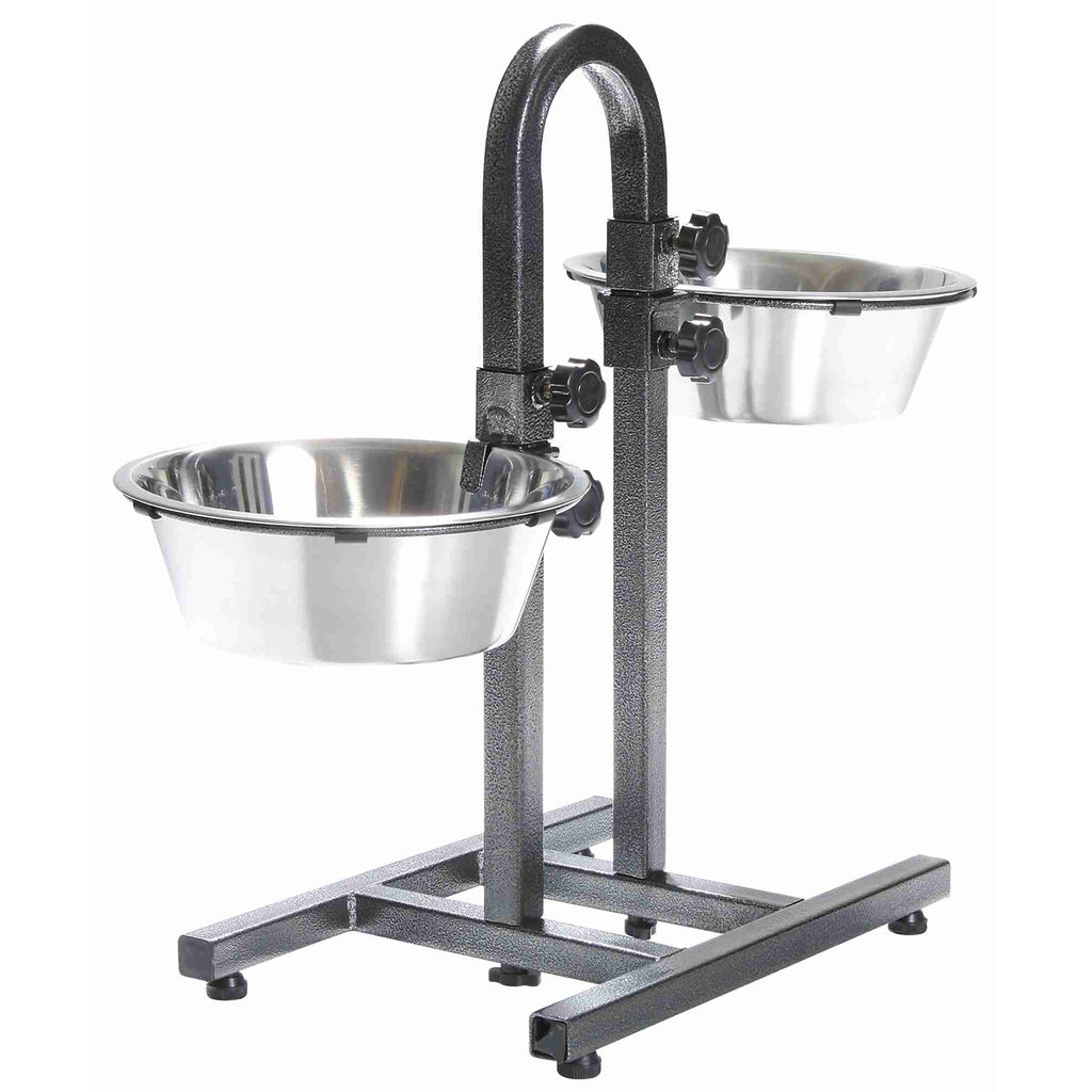 Soporte barra curvada, 2 Comederos 2.8 l, ø24 cm