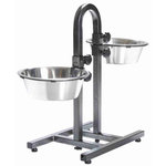 Soporte barra curvada, 2 Comederos 2.8 l, ø24 cm