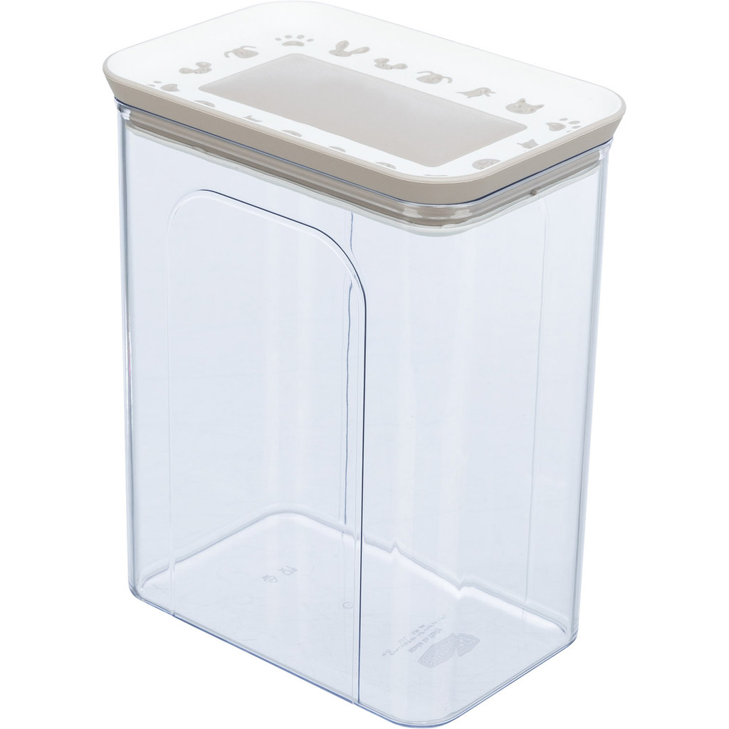 Food and snack jar, plastic, 2.2 l/15 × 14 × 19 cm, transparent/white