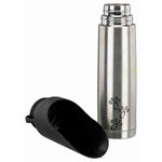 Termo-Bebedero Viaje, Acero Inoxidable/Plástico, 500 ml, Plata-Negro