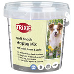 Bote Soft Snack Happy Mix, 500 g, Pollo, Salmón, Cordero