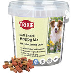Bote Soft Snack Happy Mix, 500 g, Pollo, Salmón, Cordero