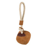 Leatherball with rope, suede, ø 8 × 26 cm
