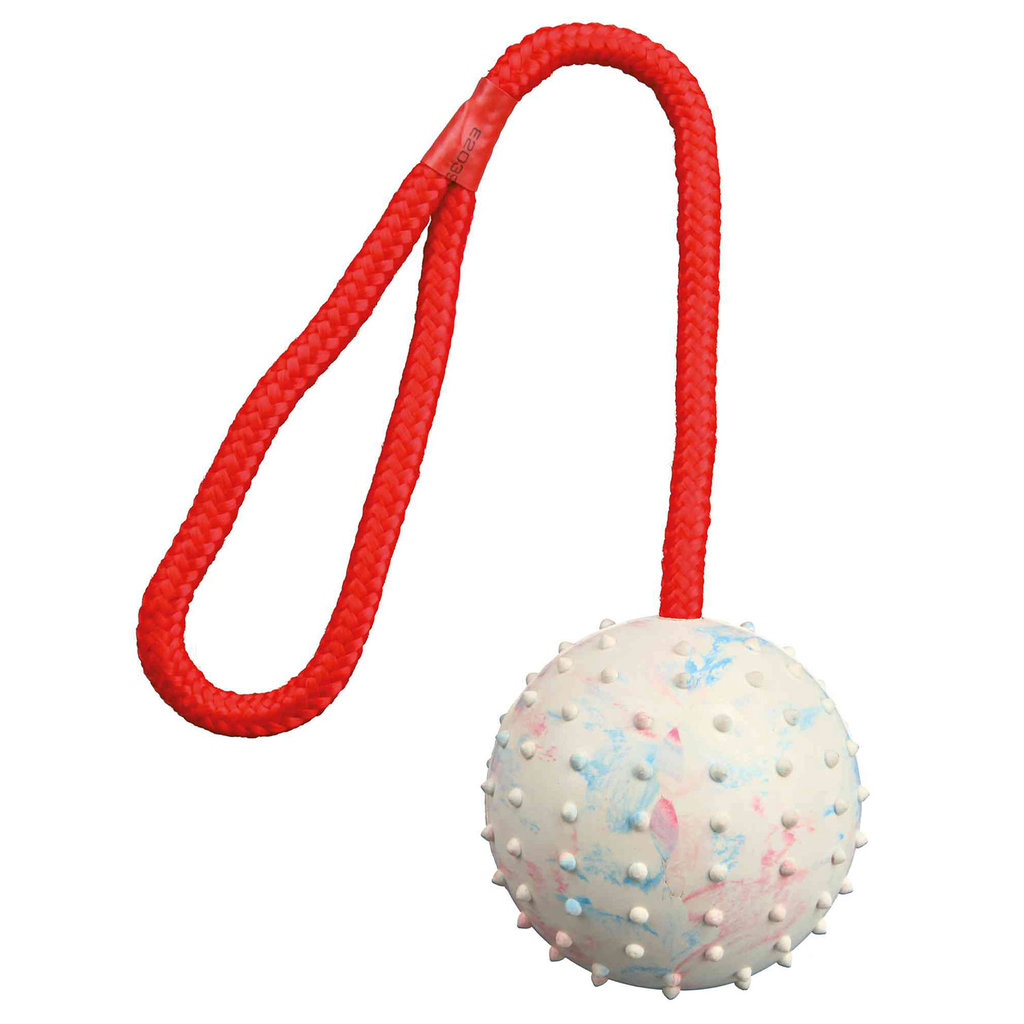 Pelota con Cuerda, Caucho Natural, ø7 cm, 30 cm