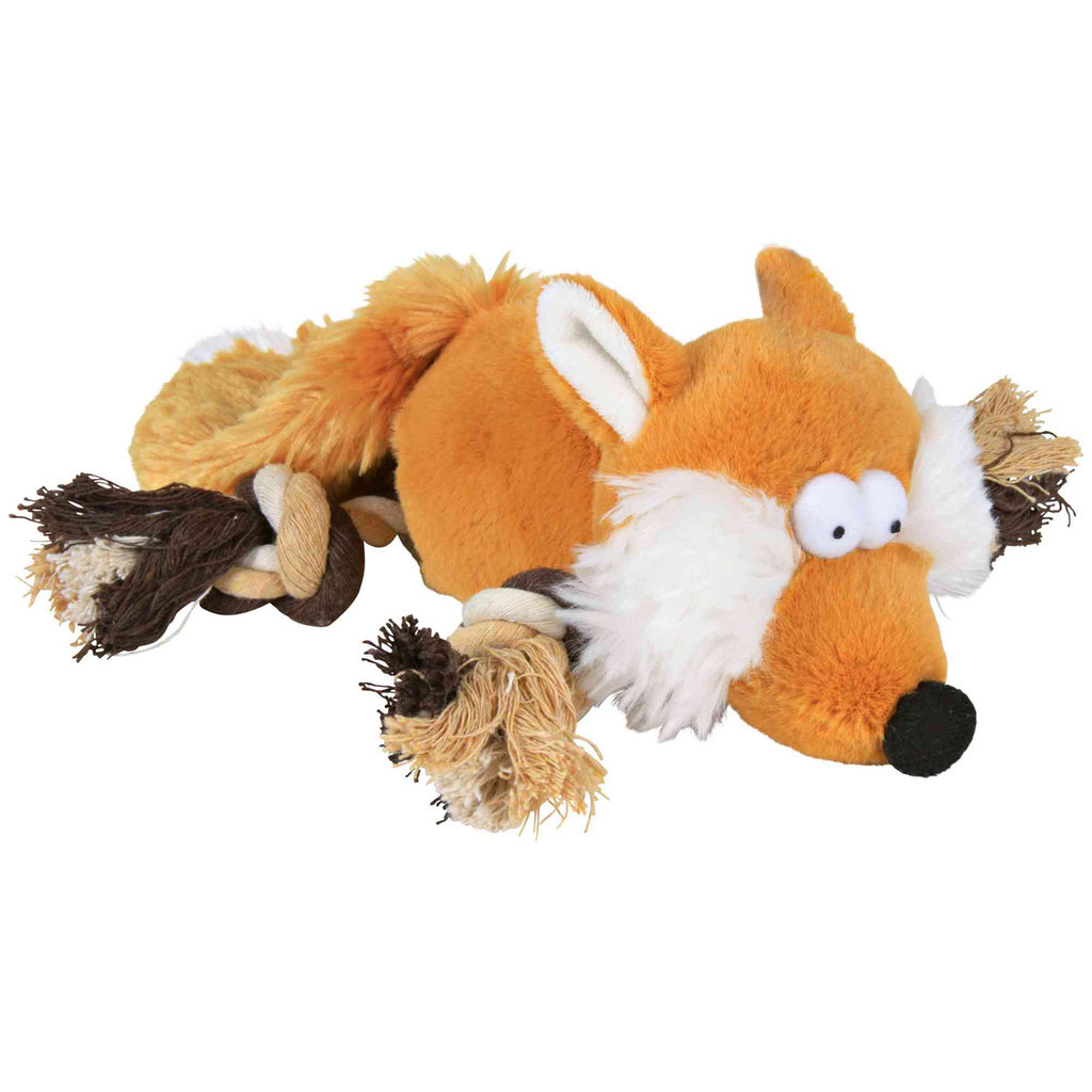 Fox with rope, plush, 34 cm