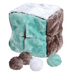 Cubo peluche con 4 Pelotas peluche, 21 cm