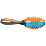 Pelota Rugby con Cuerda MUTE, 27 cm, Naranja-Azul
