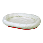 Cama Acolchada, Reversible, 47 x 38 cm, Lana, Blanco-Rojo