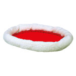 Cama Acolchada, Reversible, 47 x 38 cm, Lana, Blanco-Rojo