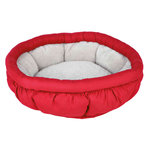 Cama Leona, ø45 cm, Rojo-Gris