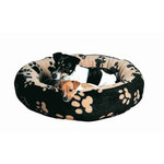 Cama Sammy, 70 cm, Negro-Beige con huellas