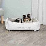 Cama Pet Home, 100 × 70 cm, Blanco-Gris topo