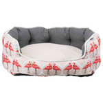 Flamingo bed, 50 × 40 cm, rose/grey/cream