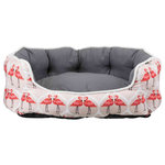 Flamingo bed, 50 × 40 cm, rose/grey/cream