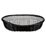 Set of 6 wicker baskets, with lining and cushion, 50/60/70/80/90/100 cm, dark br