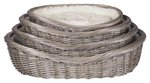 Wicker basket with lining and cushion, 50 cm, grey