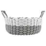 Cesta Nabou, Tejida, ø45 cm, Gris-Blanco