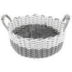 Cesta Nabou, Tejida, ø45 cm, Gris-Blanco