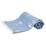 Manta Anchor, 150 × 100 cm, Azul-Blanco