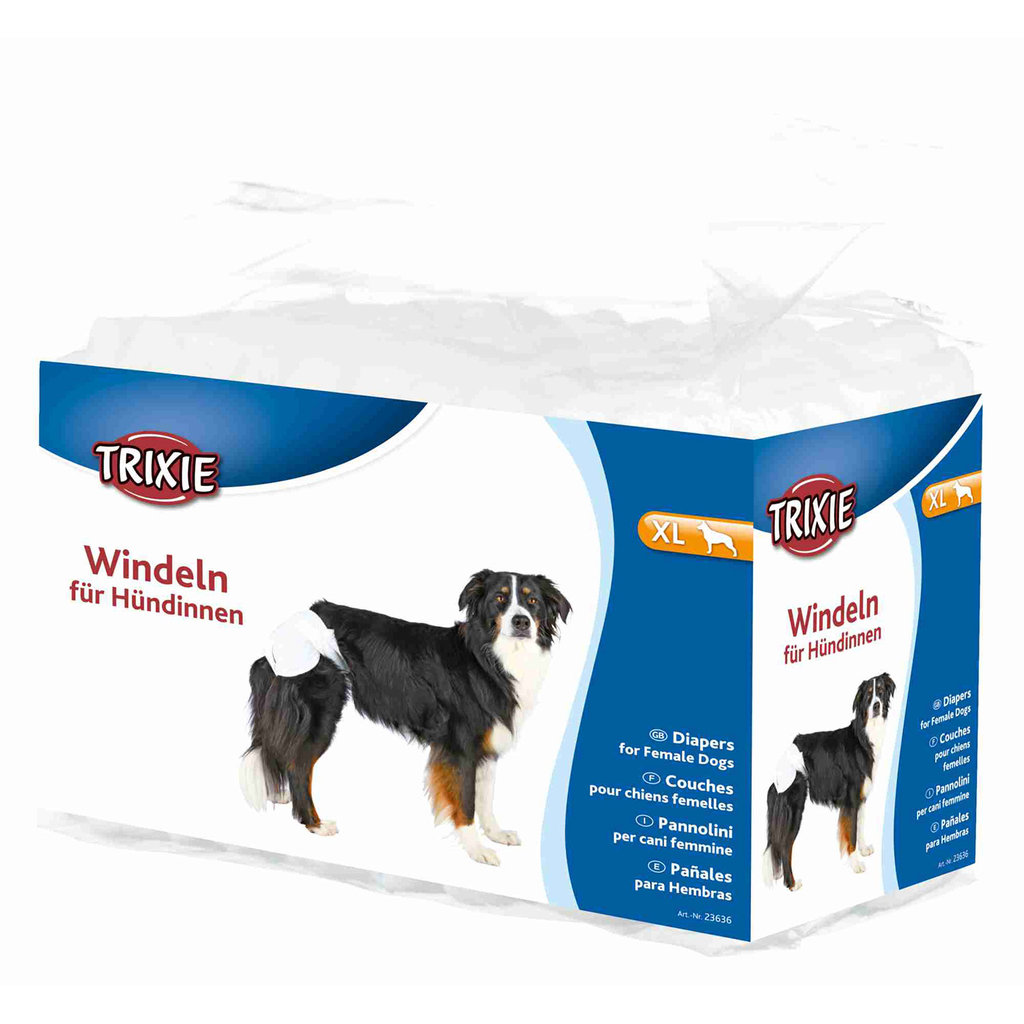 Diapers for female dogs, XS–S: 20–28 cm, 12 pcs.