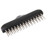 Metal groomer, long hair, two rows, 10 × 15 cm